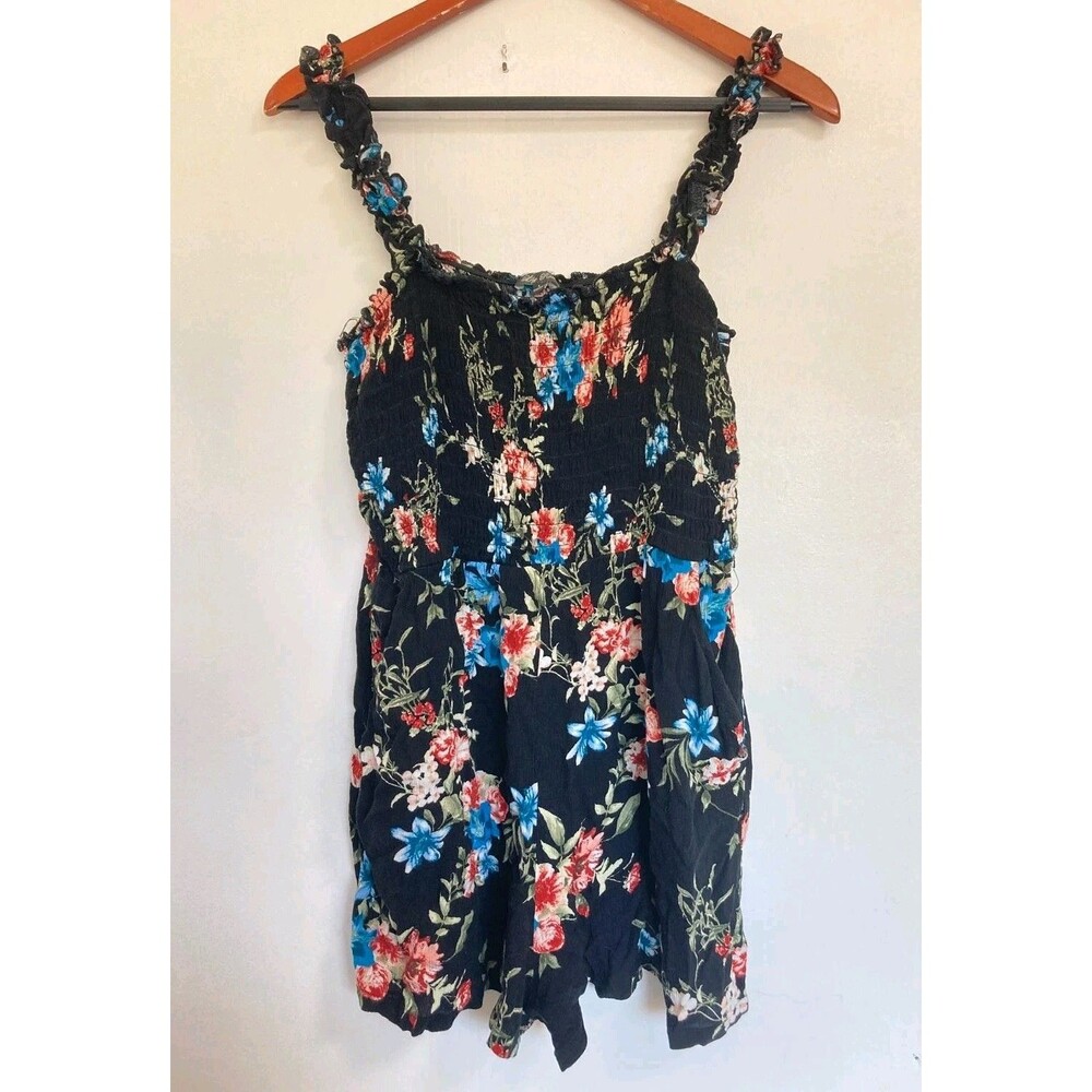 Lily Rose Dress Womens L Black Dark Floral Boho Festival Cottagecore Flowers